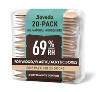 Boveda pour cigares/tabac | régulateur d'humidité dans les 2 sens à 69% d'HR | taille 60 pour 25 cigares | technologie brevetée pour cave à cigares | pochette refermable de 20 sachets