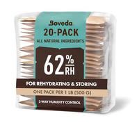 Boveda pour le stockage d'herbes | Régulateur d'humidité à 62% HR | Taille 67 pour max 450 g de fleurs | Prévient perte de terpènes, surséchage, moisissure | Pochette refermable de 20 sachets.