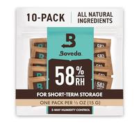 Boveda pour le stockage d'herbes | régulateur d'humidité dans les 2 sens à 58% d'HR | taille 4 pour maximum 15 g de fleurs | empêche la perte des terpènes | 10 sachets