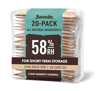 Boveda pour le stockage d'herbes | régulateur d'humidité dans les 2 sens à 58% d'HR | taille 67 pour maximum 450 g de fleurs | empêche la perte des terpènes | 20 sachets