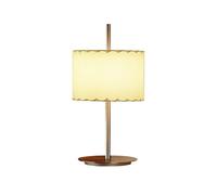 Bover Danona T Tischleuchte, nickel mat, abat-jour en coton blanc naturel