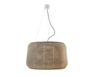 Bover Fora S Outdoor Außenleuchte, ⌀ 90cm, structure blanche, abat-jour beige clair
