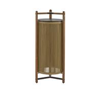 BOVER lampadaire pour extérieur KANDO P/111/R OUTDOOR (Corde couleur sable - Aluminium, bois de teck, corde nautique, polycarbonate.)