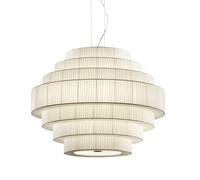 Bover Mos 03 Pendelleuchte, abat-jour à rubans de couleur crème