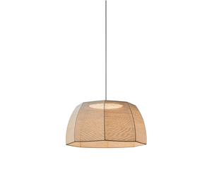 Bover Tanit S/61 Pendelleuchte, structure noir mat, abat-jour beige