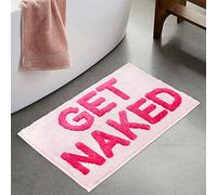 BOVEU Get Naked Bathroom Rugs Bath Mats, 17" x 24" Non Slip Absorbent Small Bath Rugs, Machine Washable Pink Bath Mat for Bathtub Bathroom Floor, Light Pink
