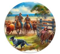 bovins-Boy Puzzle Rond 1000 Pièces Ritter Enfants Classiques Encastrement Parfait Qualité Premium Activité Kunstistique Ludique ÉduLes chatsive 1000pcs (67.5x67.5cm)