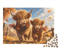 Bovins Highland 1000 Pièces Mini Puzzle pour Adultes | 52x38cm Carton Déco Salon Découpe Précise Cadeau Anniversaire Détente Esprit