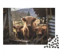 Bovins Highland 1000 Pièces Mini Puzzle pour Adultes | 52x38cm Carton Décoration Salon Coupe Précise Cadeau Anniversaire Détente
