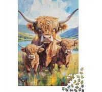 Bovins Highland 1000 Pièces Mini Puzzle pour Adultes | 70x50cm Carton, Décoration de la maison, Coupe précise, Cadeau d'anniversaire, Détente mentale