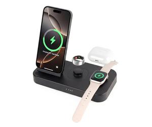 BOVIPO Station de charge rapide 4 en 1 pour chargeur Oura Ring Gen3, chargeur pour iPhone 17/16/15/14/13/12, Apple Watch, AirPods, Samsung Galaxy S25/S24/S23/S22/S21, Galaxy Watch Buds (taille 8)