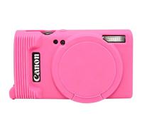 BOVKE Coque pour Appareil Photo Canon Powershot IXY 650 / Elph 360, Housse en Silicone Souple avec Bouchon D'Objectif Amovible, Étui de Protection Anti-Rayures Slim Fit, Rose Rose