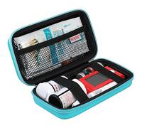 BOVKE Diabetes Supplies Box, Sac de Voyage pour Le diabète pour Les Kits de Test, glucomètre, bandelette, médicaments, lancette, Aiguilles, seringues et Autres Fournitures pour Le diabète, Turquoise