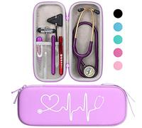 BOVKE Étui de Transport Compatible avec les Stéthoscopes 3M Littmann Classic III, Lightweight II S.E, MDF Acoustica Deluxe, Espace Supplémentaire pour Ciseaux Médicaux et Lampe Stylo LED, Violet
