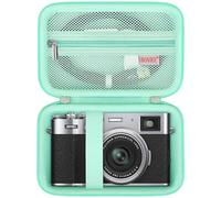 BOVKE étui de Transport pour Caméra Numérique Fujifilm X100VI / X100V / X-E5 Kompaktkamera, Poche en Maille Supplémentaire pour Accessoires de Caméra Fuji Câbles de Charge, Vert