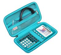 BOVKE Étui de Transport Rigide pour Calculatrice Graphique Instruments TI-84 Plus CE/TI-84 Plus/TI-83 Plus CE/TI-83 Plus/Casio fx-9750GIII, Poche Supplémentaire Câbles, Accessoires, Bleu Sarcelle