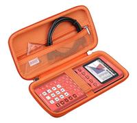 BOVKE Étui de Transport Rigide pour Calculatrice Graphique Texas Instruments TI-84 Plus CE/TI-84 Plus/TI-83 Plus CE/TI-83 Plus/Casio fx-9750GIII, Poche Supplémentaire Câbles, Accessoires, Orange