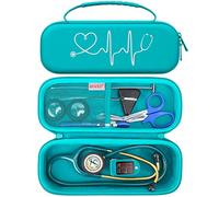BOVKE Étui de Voyage pour Stéthoscope 3M Littmann Classic III, Lightweight II S.E, stéthoscopes légers MDF Acoustica, Poche en Filet pour Stylos Ciseaux Médicaux et Accessoires Infirmiers, Turquoise