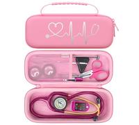 BOVKE Étui de Voyage pour Stéthoscope 3M Littmann Classic III, Lightweight II S.E, stéthoscopes légers MDF Acoustica, Poche en Filet pour Stylos Ciseaux Médicaux et Accessoires Infirmiers, Rose