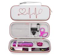 BOVKE Étui de Voyage pour Stéthoscope pour Stéthoscopes 3M Littmann Cardiology IV Diagnostic, Classic III Monitoring, Lightweight II S.E, MDF Acoustica Deluxe, Poche pour Accessoires, Blanc Rosé Doré
