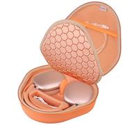 BOVKE Étui Dur avec Mode Veille pour Apple AirPods Max 2 / Apple AirPods Max Casque Circum-auriculaire, AirPods Max 2 / Max Portable Détenteur, Poche en Maille pour Les Casque Accessoires, PU_Orange