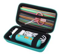 BOVKE étui Dur pour Stylo 3D, étui pour Stylo 3D Compatible avec 3Doodler Start + Essentials Stylo d'impression 3D Jouet Home Art Activity Set, Filament d'impression 3D à Poche en Maille, Turquoise