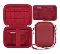 BOVKE Étui Kit pour Kodak Pixpro FZ55 Appareil Photo Numérique - Boîte de Rangement Rigide avec Housse de Protection en Silicone, Sac de Transport et Étui Souple pour Kodak FZ55 Appareil Photo, Rouge