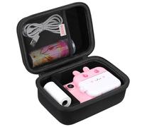 BOVKE Étui pour Appareil Photo Enfant pour ASTGMI/TIATUA/HiMont/UIONVO/Gofunly/Hangrui/ORGSTA/CNAPXAIA/MYSTILUCK Appareil Photo Enfant, Extra Maille Poche pour Papier Appareil Photo Enfant, Noir