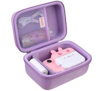 BOVKE Étui pour Appareil Photo Enfant pour ASTGMI/TIATUA/HiMont/UIONVO/Gofunly/Hangrui/ORGSTA/CNAPXAIA/MYSTILUCK Appareil Photo Enfant, Extra Maille Poche pour Papier Appareil Photo Enfant, Violet