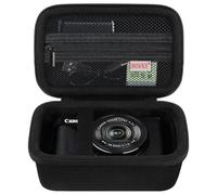 BOVKE Étui pour Canon Powershot G7X Mark III G7X Mark II Appareil Photo Numérique, Compact 4K Vlogging Appareil Photo Petit Voyage Sac Transport Rangement Poche en Filet Câble, Piles, Carte SD, Noir