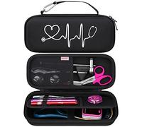 BOVKE Étui pour Stéthoscope 3M Littmann Cardiology IV Diagnostic, Classic III, Lightweight II S.E, MDF Acoustica Deluxe - Espace Supplémentaire pour Stylos Lumineux et Accessoires, Noir + Noir