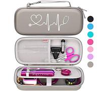 BOVKE Étui pour Stéthoscope adapté 3M Littmann Cardiology IV, Classic III Monitoring Stéthoscope, Lightweight II S.E, MDF Acoustica, avec Poche pour les Accessoires de l'infirmière, Gris