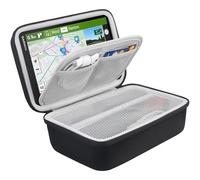 BOVKE Étui Rigide pour GPS 8 Pouces Garmin dezl OTR800 / d?zl OTR810 / DriveSmart 6 / Garmin RV 890, Espace Supplémentaire pour Chargeur, Support à Friction, Câbles USB et Accessoires, Noir