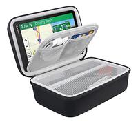 BOVKE Étui Rigide pour GPS Garmin DriveSmart 76/65/61, RV 780/dezl OTR700/OTR610, Système de Navigation GPS Garmin Catalyst, 6-7 Pouces, Espace Supplémentaire pour Chargeurs de Voiture, Câbles, Noir