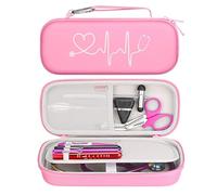 BOVKE Étui rigide pour stéthoscope pour stéthoscopes 3M Classic III, Lightweight II S.E, Cardiology IV, MDF Acoustica Deluxe - Pièce supplémentaire pour les ciseaux médicaux Penlight et EMT,Rose