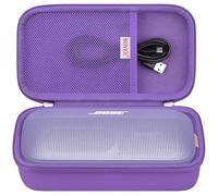 BOVKE Housse de Voyage Rigide pour Bose soundlink Flex Haut - Parleur Portable Bluetooth, Poche maillée supplémentaire pour Haut - Parleur Bluetooth Chargeur Bose, câble de Charge, Violet