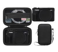 BOVKE Kit de Protection pour Appareil Photo Numérique Canon PowerShot G7 X Mark II, Housse de Protection Silicone avec Cache Objectif Amovible + Étui de Transport Adapté à l'appareil, Noir