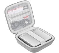 BOVKE Mallette de Transport Compatible avec la Console de Jeux Portable Anbernic RG35XXSP, RG35XXSP Clamshell Retro Games Consoles Flip Hand-Held System Holder, Argent