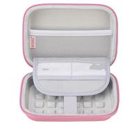 BOVKE Portable Case Compatible avec RG35XX 2024 Nouvelle Version Retro Portable Game Console, Sac de Voyage de Stockage pour Anbernic RG35XX 2024 Portable Game avec Poche en Maille pour câbles, Rose