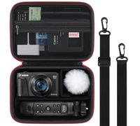BOVKE Sacoche Transport pour Canon Powershot G7X Mark III Mark II SX740, Sony ZV-1 II/ZV-1F Appareil Vlog Photo Numérique Compact 4K Rangement Voyage pour Trépied Microphone et Accessoires, Noir