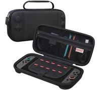 BOVKE Slim Carrying Case pour la Nouvelle 2025 Nintendo Switch 2, Sac de Voyage Dur Switch 2, Poche en Maille supplémentaire pour Joy-Con, câbles, Cartouches de Jeux et Accessoires, Noir + Noir