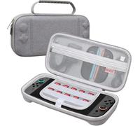 BOVKE Slim Carrying Case pour New 2025 Nintendo Switch 2, Sac de Voyage Dur Switch 2, Poche en Maille supplémentaire pour Joy-Con, câbles, Cartouches de Jeux et Accessoires, Gris