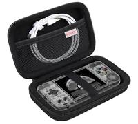 BOVKE Valise Compatible avec Console de Jeu Portable angbernic rg28xx Retro, Support de Console de Jeu Classique pour émulateur de système Linux rg28xx avec Poche en Maille, Noir