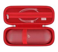 Bovke Valise Compatible avec Pill sans Fil Bluetooth Haut - Parleur Pill Portable Haut - Parleur Stand Pochette avec Maille supplémentaire câble de Charge Poche Rouge