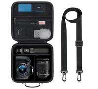 BOVKE Voyage Caméra Étui pour Canon EOS 2000d/R100/R10/R50/R6 Mark II/ 90D/ R8/ R7/800D/R5 et Autres Appareil Photo Réflex, Lentille et Trépied Supplémentaires avec Diviseurs et Bandoulière, Noir