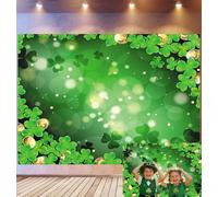 Bovlleetd 1,5x1m Fond Saint-Patrick Trèfle Trèfle Vert Vif & Décor Pièces Or Fond Photo Accessoires Effet Lumière Bokeh Thème Festif Accessoires Studio Photo