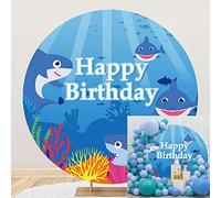 Bovlleetd 180cm Dessin Animé Requin Photographie Fond BéBé Douche Toile De Fond Monde sous-Marin Fond pour BéBé FêTe d'anniversaire DéCor BannièRe