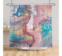Bovlleetd 180x180cm Rideau de Douche en marbre Bleu Rose Eau de Mer Rideau de Bain Imperméable Rideau de Bain Décoratif Rideau d'art pour Salle de Bain, Rideau de Douche pour Décoration de Bain