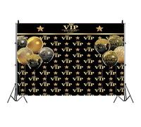 Bovlleetd 2.2x1.5m Invité d'honneur Fond, Noir Or Bal Tapis Rouge activité Fond de Photographie Ballon de la Couronne Paillettes étoiles Événements célébrités Portrait Shoot Party Banner Decor Vinyle