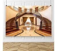 Bovlleetd 2.5x1.8m Fond d'escalier élégant Architecture Royale européenne escalier arrière - Plan Palais Britannique Photographie d'intérieur cérémonie Anniversaire bébé Douche Partie Vinyle